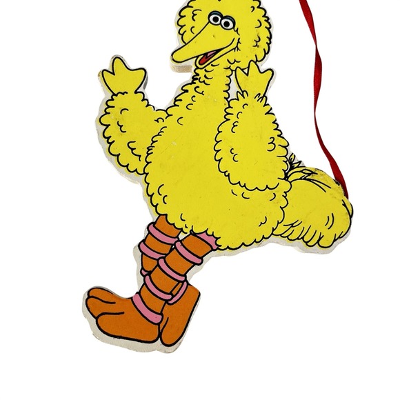 Vtg PBS Sesame Street Big Bird Disney Mickey Mouse Wooden Christmas Ornaments - Picture 7 of 7